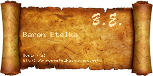 Baron Etelka névjegykártya
